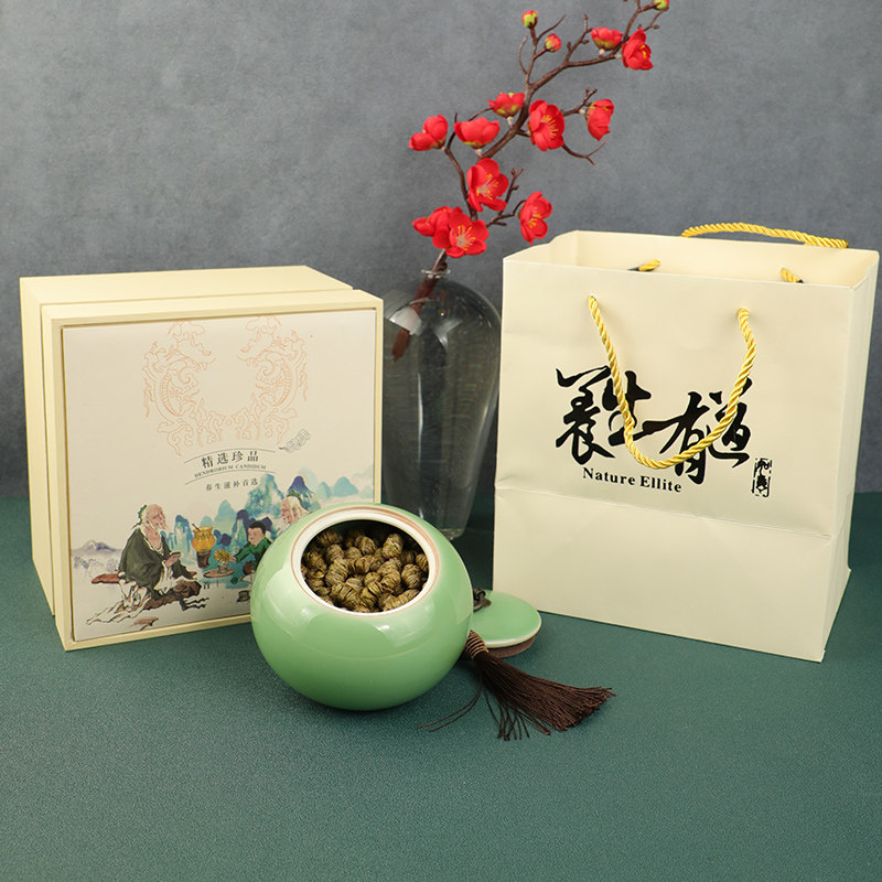 铁皮霍山鲜条可磨粉颗粒礼盒装枫斗 白山仙女石斛/枫斗