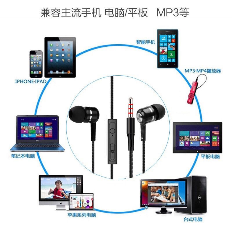 铂典睡眠耳机入耳式oppo华为vivo小米有线耳机带麦圆安卓手机通用