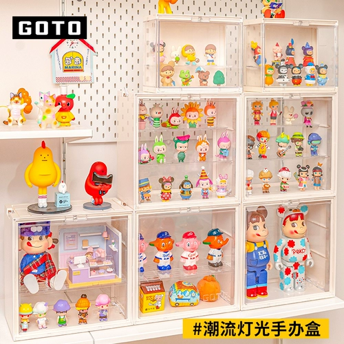 GOTO Слепые коробки Хранение Дисбраня Райвер Плезной модели Стандарт Стенка Прозрачная фигура Pops Mater Labubu