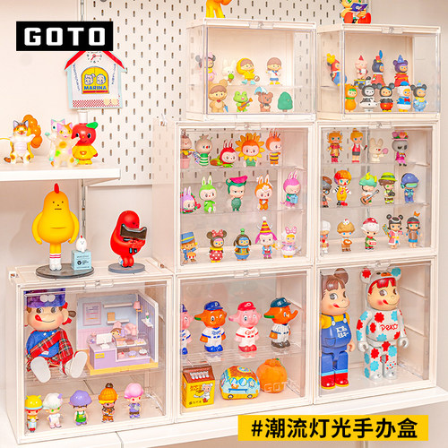 GOTO盲盒收纳展示架防尘模型收纳墙透明手办泡泡玛特labubu展示盒 - 图2