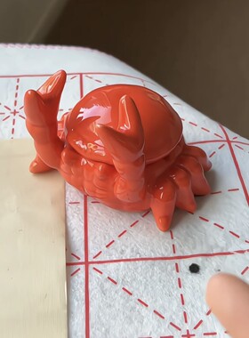 螃蟹烟灰缸家用客厅卧室陶瓷毛笔架托创意桌面书法文创摆件送朋友