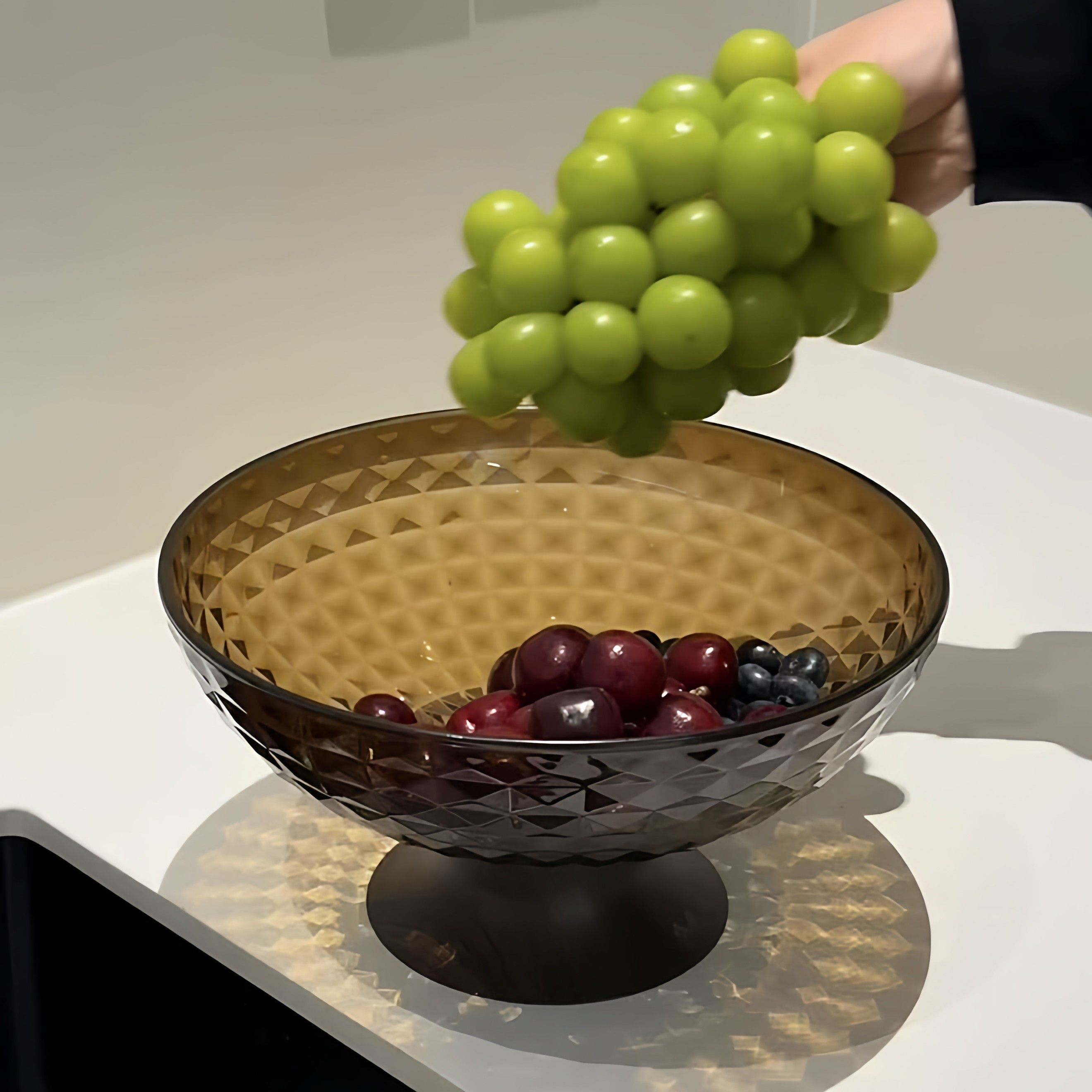 家用水果盘高级感果盘食品级可沥水高脚客厅茶几大容量零食乾果盘,淘宝优惠券,粉丝福利购,淘宝优惠卷