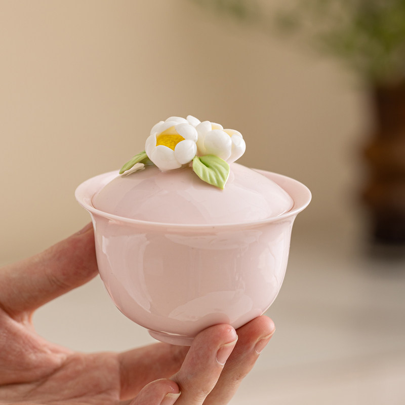 捏花盖碗旅行茶具套装户外便携收纳包女士功夫泡茶陶瓷快客杯个人,淘宝优惠券,粉丝福利购,淘宝优惠卷