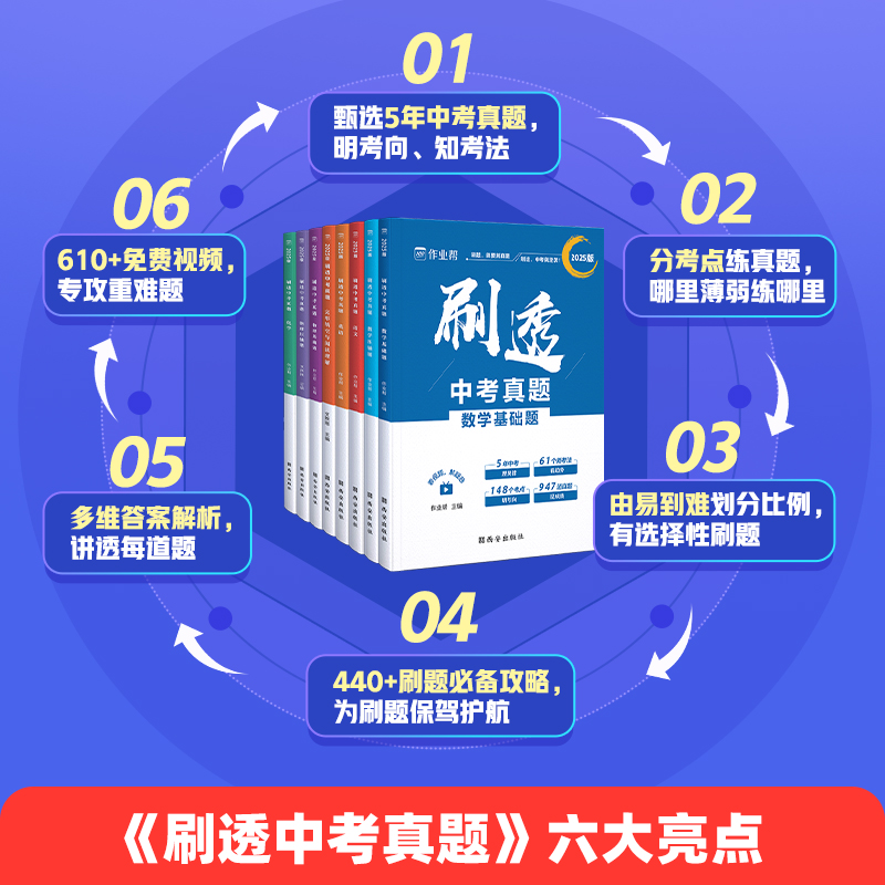 【作业帮旗舰店】刷透中考真题卷2025全套 数学语文英语物理化学基础题压轴题 押题初中考试数学 一二轮总复习资料书四轮复习