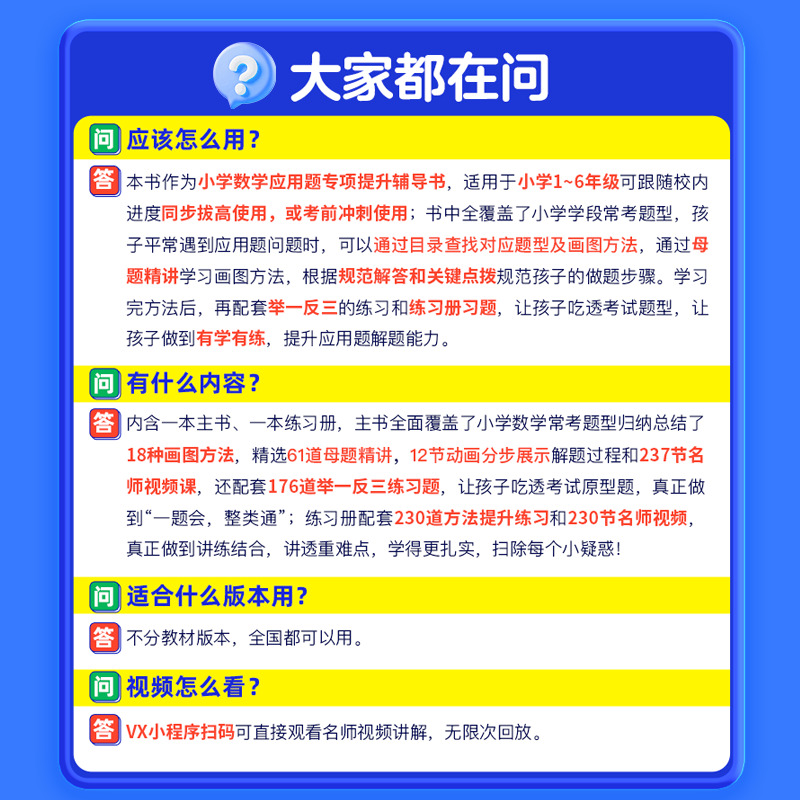 【作业帮旗舰店】小学数学画图法攻克应用题一二三四五六年级通用版上下册数学专项思维训练123456年级视频课程图解数学强化训练