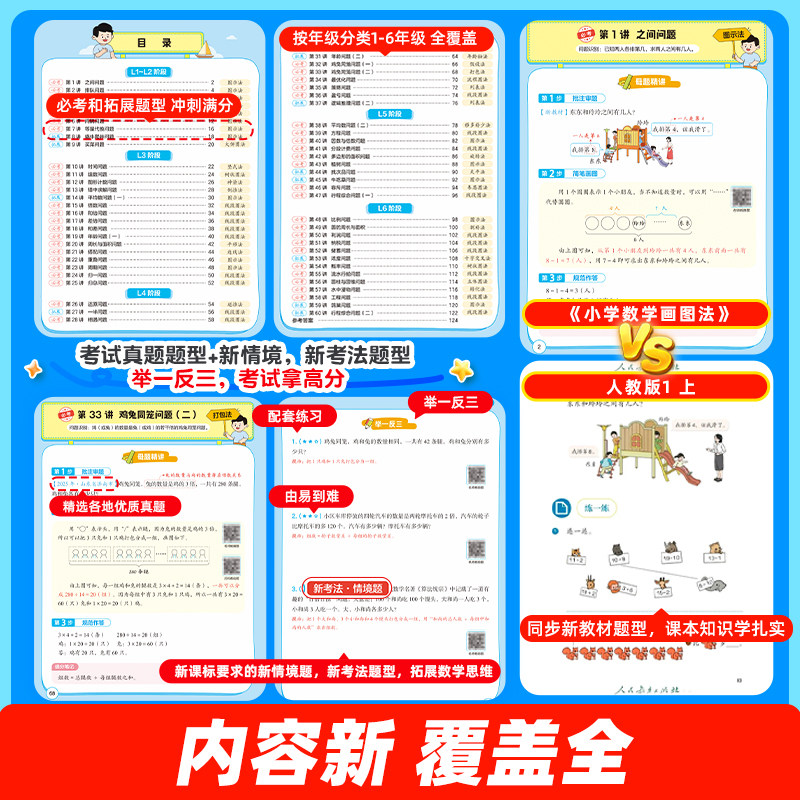 【作业帮旗舰店】小学数学画图法攻克应用题一二三四五六年级通用版上下册数学专项思维训练123456年级视频课程图解数学强化训练