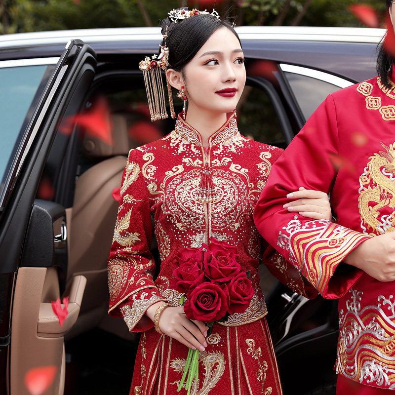 秀禾服2020新款结婚女新娘中式礼服 荟蔚旗袍