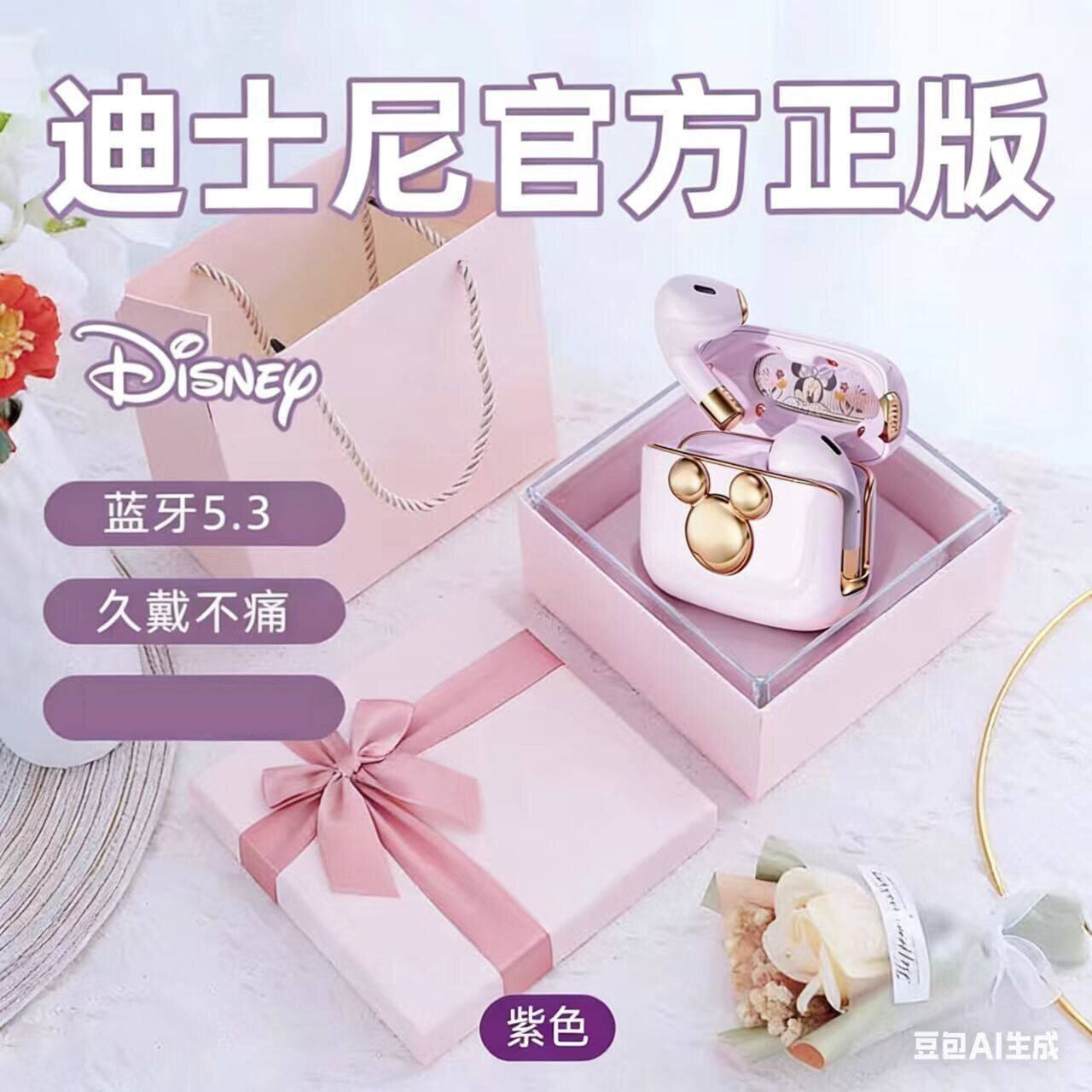 Disney/迪士尼Q6蓝牙耳机联名款无线运动高颜值生日礼物送女生新/