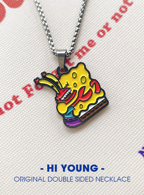 HiYOUNG合金项链情侣双面图案