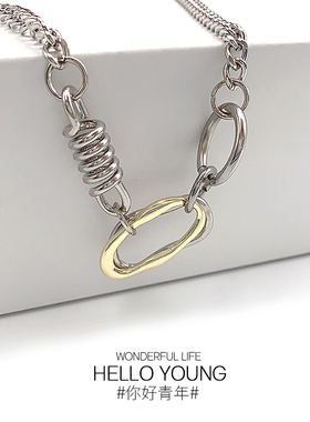 你好青年合金项链情侣原创设计