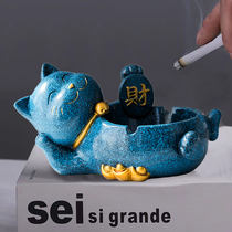 Creative Cute Hospitality Cat Ashtrays Personality Trend Desk Home Living Room Anti-Fly Ash with cover Opening hem