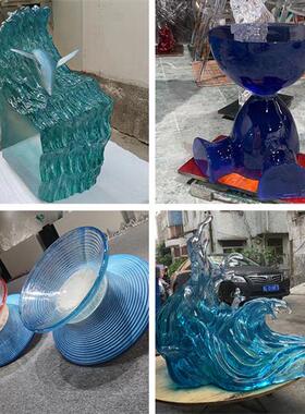 透明环氧树脂工艺饰品摆件大型不锈钢鹿景观玻璃钢雕塑厂家定制做