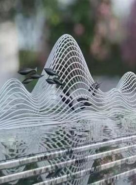 定制金属不锈钢假山雕塑户外造景摆件大型水景园林景观装饰室内外