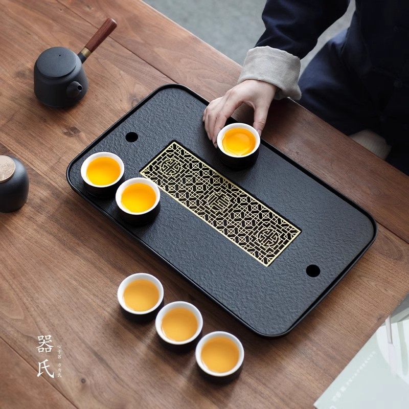 器氏 乌金石储水式干泡茶托盘 天猫优惠券折后￥9.5包邮（￥12.5-3）多款可选