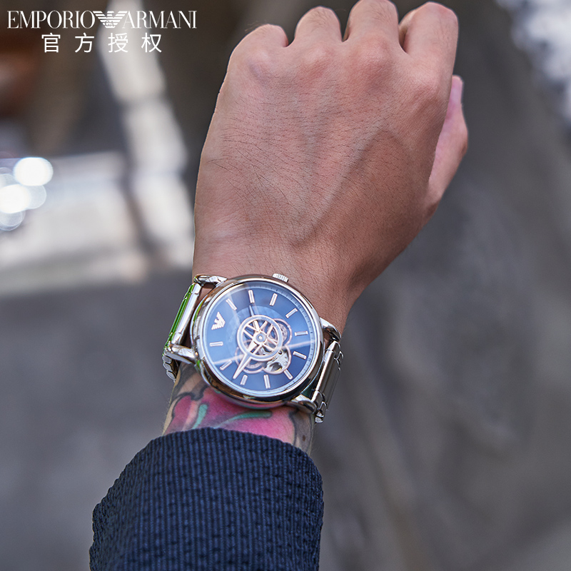 Armani阿玛尼手表男机械钢带2021年新款时尚商务男士手表AR60036