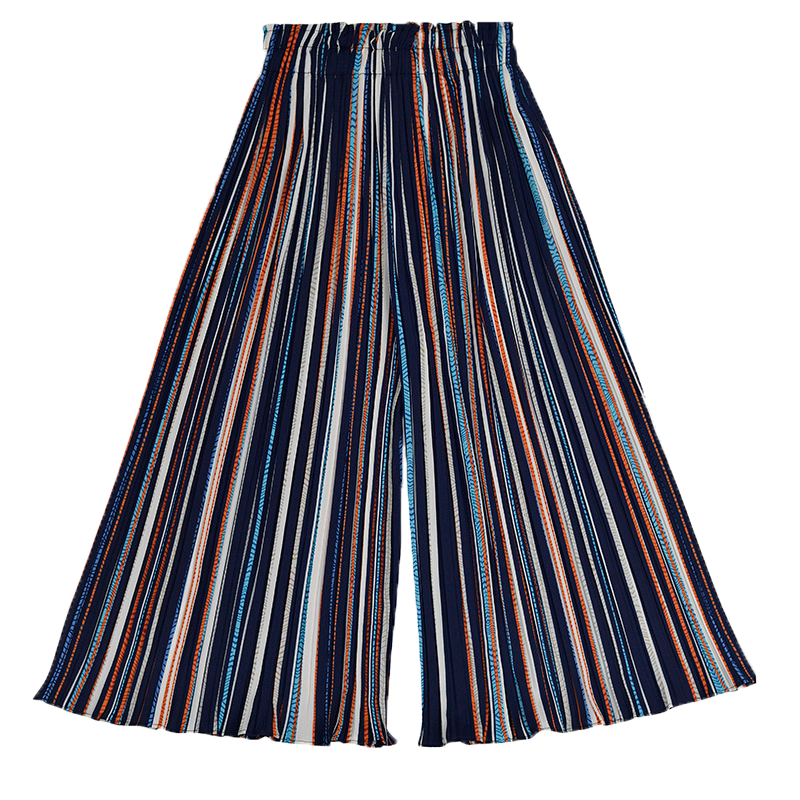 七分夏季宽松雪纺百褶坠感阔腿裤 和依权休闲裤