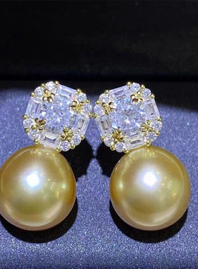 日系coss koko法式经典珍珠耳环年新款百搭气质银单颗正圆珍珠