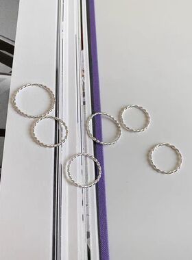 日系coss kokos925银简约时尚个性编织麻花交叉戒指女开口指环