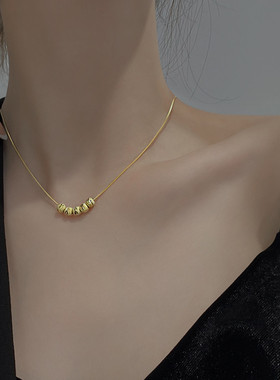 日系coss kokos925银五福临门项链女夏年新款潮轻奢高级感锁骨链