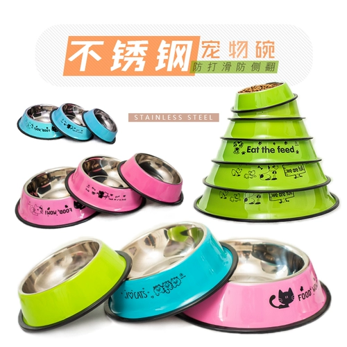Большая собака золотистого ретривера, пить воду, кормить большую собаку, анти -перевернутую миску, кусая миску для собак Большая металлическая миска из нержавеющей стали