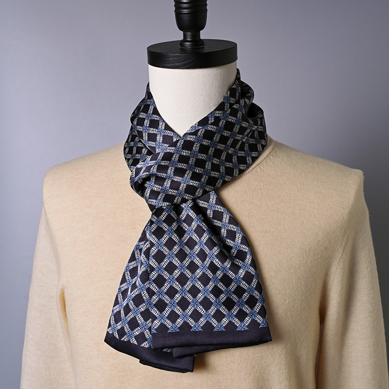 男士真丝围巾秋冬高级感杭州丝绸男式围脖护颈冬季丝巾男长款领巾,淘宝优惠券,粉丝福利购,淘宝优惠卷