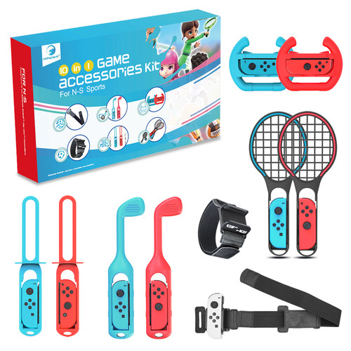HONCAM switch1代/switch2代sports运动游戏握把配件套装ns体感网球拍方向盘绑腿带击剑高尔夫棒球乒乓球周边 - 图2