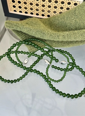 中式绿玛瑙项链女款2024新款