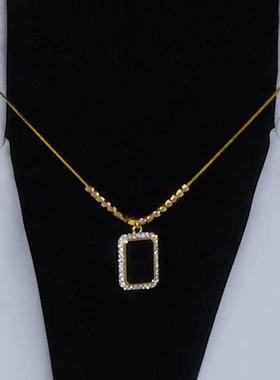 黑色几何项链女高级设计感