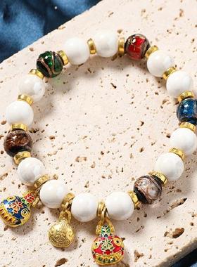 招财纳福香灰琉璃手串