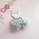 2025 New Fresh and Sweet Girl Fabric Flower Headwear Mesh Hair Tie Rubber Band Double Ponytail Hair Circle Headband