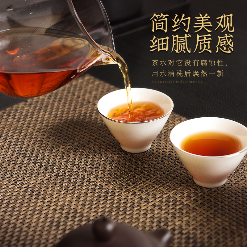 纤维茶席垫子茶盘垫壶承新中式禅意防水干泡台茶壶杯垫托茶具配件 - 图1