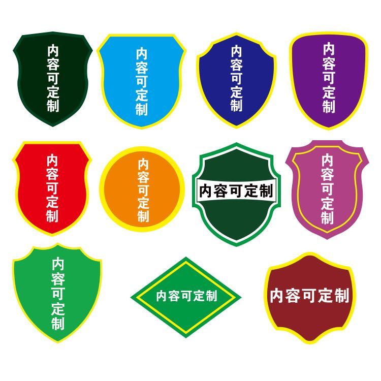 定制布艺胸牌胸章校徽班徽园标中小学校服布贴刺绣魔术贴LOGO印刷 - 图3