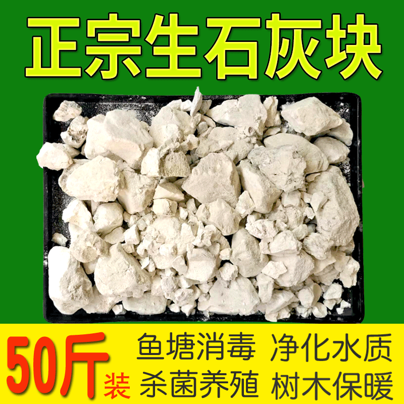 100斤生石灰块鱼塘消毒养殖场杀菌土地改良刷树驱虫吸潮50斤石灰 - 图2