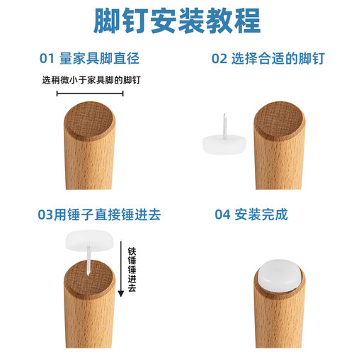 塑料家具沙发凳子脚钉桌椅增高防潮钉地脚钉加厚衣柜垫脚椅子脚垫 - 图1