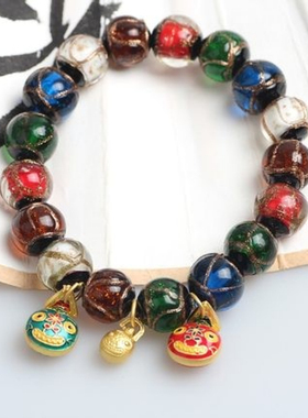 普陀山琉璃香灰佛珠吞金兽