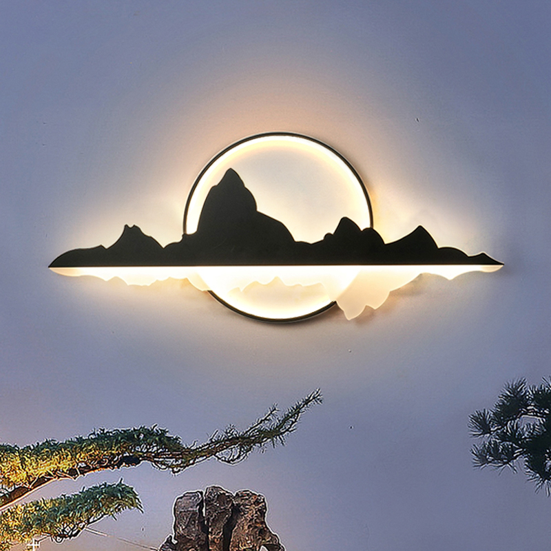 新中式户外壁灯防水庭院园林影壁景观灯太阳能围墙别墅造景壁灯 - 图3