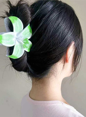 新款水仙花花朵抓夹女超仙盘发夹