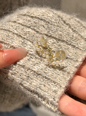 十里间法式珍珠银针耳钉耳夹