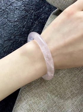 十里间【粉水晶狠货回归】天然粉晶芙蓉石手镯圆条镯子