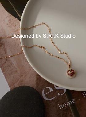 十里间【一点红】甜美小清新贝壳圆盘项链百搭少女锁骨链