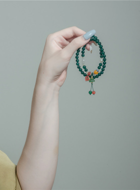 十里半城柳色气质双层玛瑙手串