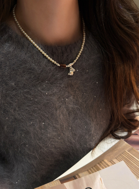 十里间【银色小象】文艺小清新珍珠项链百搭通勤国风锁骨链