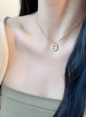 十里间淡水珍珠彩虹花朵项链