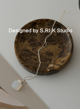 十里间s925银玉髓无事牌项链