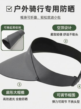 2026空顶大檐防风防晒骑行帽