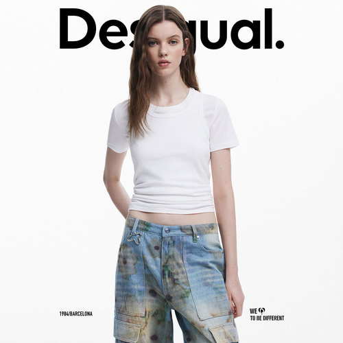 Desigual【Collina Strada联名】花朵渐变宽松牛仔裤女 - 图0
