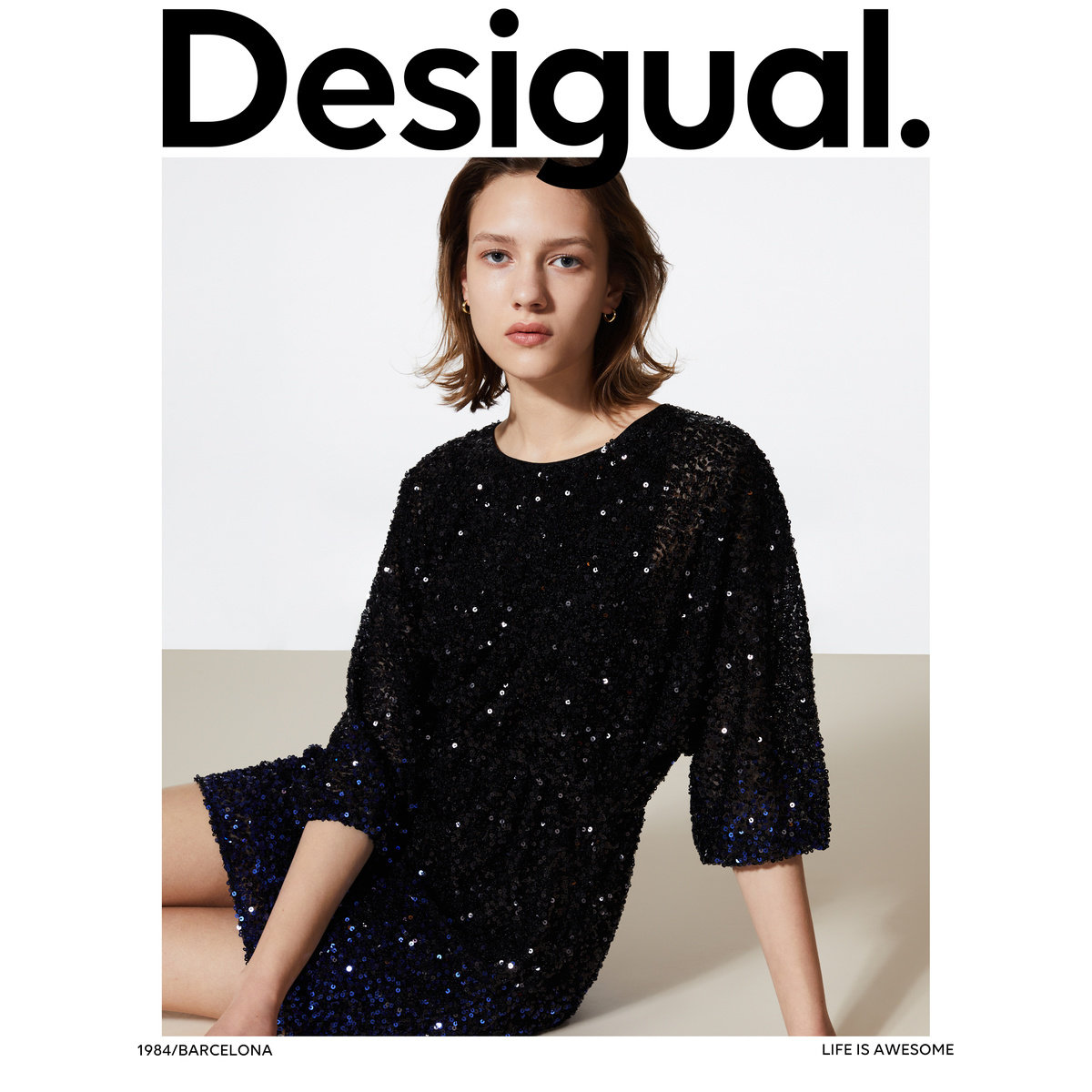 Desigual西班牙时尚奢品】针织中长款连衣裙