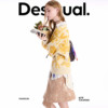 Desigual25 autumn and winter new turmeric flower three-dimensional jacquard women's sweater