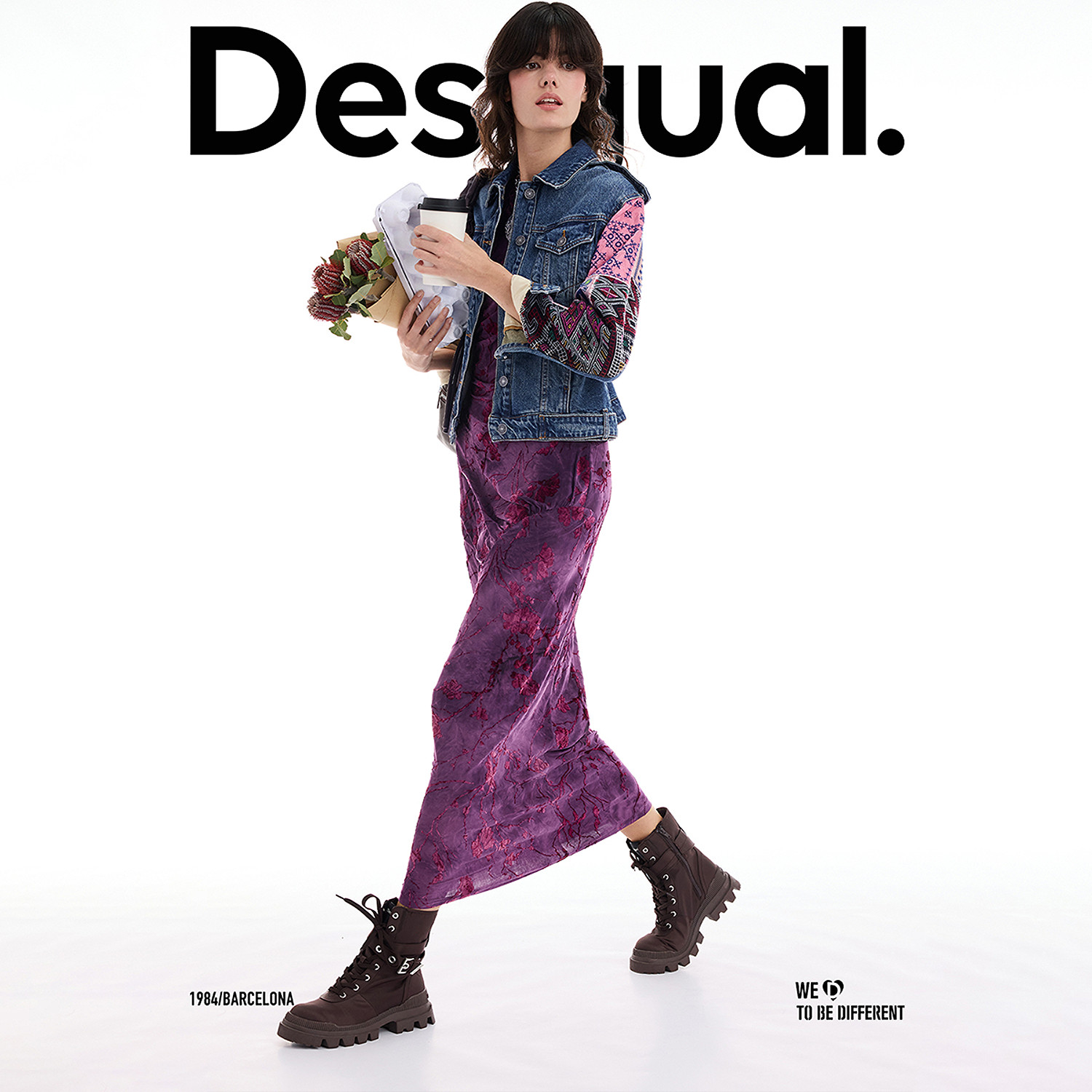 Desigual大西瓜【博主同款】25秋冬新品牛仔重工刺绣拼接女士外套