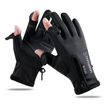 Autumn Winter Gloves Mens Warm And Suede Motorcycle Gloves Outdoor Windproof Gloves Dew Finger Touch Screen Driving Non-slip Fishing